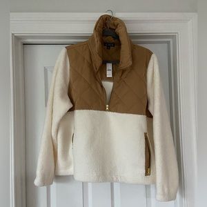 J. Crew Quilted sherpa fleece half-zip pullover (NWT)